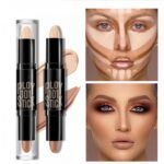 MAEPEOR 2-IN-1 Contour Highlighter Stick Cream Blendable Dual Contour Highlight Stick Long Lasting Waterproof Face Brighten Shaping Pen (02 Lotus Root Pink & Light Brown) - Image 9