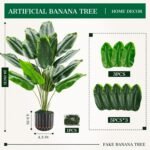 Der Rose 28" Tall Bird of Paradise Artificial Plants Tropical Fake Potted Banana Tree Faux Plants Indoor and Outdoor for Home Office Living Room Porch Balcony Decor - Image 4