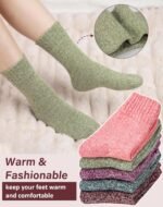 Loritta Wool Socks for Women Warm Winter Socks Knit Crew Calf Hiking Boot Sock Stocking Stuffers Gifts - Image 5