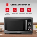 TOSHIBA EM131A5C-BS Countertop Microwave Ovens 1.2 Cu Ft, 12.4" Removable Turntable Smart Humidity Sensor 12 Auto Menus Mute Function ECO Mode Easy Clean Interior Black Color 1000W - Image 3