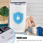 COSTWAY Portable Washing Machine, 12 Lbs Capacity Full-automatic Washer with 10 Wash Programs, LED Display, 8 Water Levels, Compact Laundry Washer and Dryer Combo for Home, Apartment, Dorm, RVs - Image 6