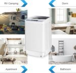 COSTWAY Portable Washing Machine, 12 Lbs Capacity Full-automatic Washer with 10 Wash Programs, LED Display, 8 Water Levels, Compact Laundry Washer and Dryer Combo for Home, Apartment, Dorm, RVs - Image 8