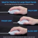 TMKB Falcon M1SE Ultralight Honeycomb Gaming Mouse, High-Precision 12800DPI Optical Sensor, 6 Programmable Buttons, Customizable RGB, Drag-Free Paracord, Ergonomic, Wired - Matte White - Image 6