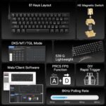 Redragon K617 HE Rapid Trigger Gaming Keyboard, 60% 61 Keys Wired Mechanical Keyboard w/Hyper-Fast Actuation, Dedicated Hall Effect Magnetic Switch, Actuation Point Adjustable, Essential Black - Image 3