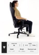 Secretlab Titan Evo Black3 Gaming Chair - Reclining, Ergonomic & Heavy Duty Computer Chair with 4D Armrests, Magnetic Head Pillow & Lumbar Support - Big and Tall Up to 395 lbs - Black - Fabric - Image 5