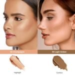 FV Cream Contour and Highlighter Stick - Highly Pigmented & Blendable for a Sculpted, Natural Glow | Waterproof & Long-Lasting Finish | Perfect for On-The-Go Makeup, 04 Light Amber & 03 Champagne - Image 6