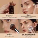 FV Cream Contour and Highlighter Stick - Highly Pigmented & Blendable for a Sculpted, Natural Glow | Waterproof & Long-Lasting Finish | Perfect for On-The-Go Makeup, 04 Light Amber & 03 Champagne - Image 8