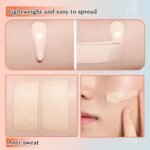 Full Coverage Concealer Foundation,Oil Control Long Lasting Lightweight BB Cream Tinted Face Moisturizer with SPF 50+ PA+++,Moisturizing CC Cream Liquid Foundation Makeup Brush Set（2 Pack） - Image 5