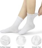 BomKinta Ruffle Socks Women - Turn-Cuff Frilly Sock - Lightweight Cotton Socks - Image 3