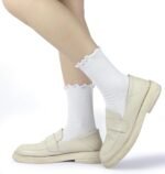 BomKinta Ruffle Socks Women - Turn-Cuff Frilly Sock - Lightweight Cotton Socks - Image 7