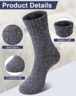 Loritta Wool Socks for Women Warm Winter Socks Knit Crew Calf Hiking Boot Sock Stocking Stuffers Gifts - Image 3