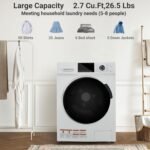 2.7 Cu.Ft All-in-One Washer and Dryer Combo, 24" Front Load Ventless Washer Dryer with 26.5 Lbs Loading Capacity, Compact Size, LED Display, Child Lock, White - Image 3