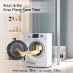 2.7 Cu.Ft All-in-One Washer and Dryer Combo, 24" Front Load Ventless Washer Dryer with 26.5 Lbs Loading Capacity, Compact Size, LED Display, Child Lock, White - Image 4