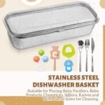LemonRoad 1 Pack Stainless Steel Dishwasher Basket, Replacement Utensil Mesh Drain for Small Bottle Parts, Pacifiers, and Accessories, Scoops, Forks, Chopsticks Cleaning (Large) - Image 3