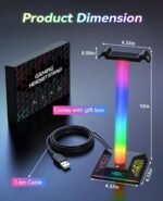 RGB Gaming Headset Stand, LED Headset Holder with 3 Charging Ports (2 USB & 1 Type-C) & 10 Lighting Modes, Headphone Stand Cool Stuff for Boys, Desk PC Gaming Accessories Gifts for Gamers Men Adult - Image 8