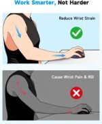 AOC 2.4GHz Ergonomic Mouse, Wireless Bluetooth Vertical Mouse for Work, 4800 DPI Optical Tracking, 5 Adjustable DPI, Quiet Clicks, RGB Light, Compatible with Computer, Laptop, PC, Mac, Desktop - Gray - Image 3