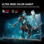 Gawfolk 24.5 Inch PC 200Hz Gaming Monitor, FHD 1080p screen, Built-in speakers,1ms without Bezel, freesync, 99% sRGB, 178 ° Angle View, HDMI、DisplayPort, Compatible with wall mounting 75*75MM - Black - Image 6