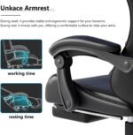 Gaming Chair with Headrest and Lumbar Support, Ergonomic High Back Office Chair, Racing Style Executive Computer Desk Chair, Leather Adjustable Swivel Task Chair for Home Office (Black) - Image 6