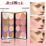 16 Colors Blush Contour Highlighter Makeup Palette, All-in-One Shimmer Silky Matte Mineral Blush Powder Palette, Face Sculpting Bronzer Blusher Illuminator for a Natural Glowing - Image 4