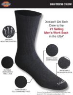 Dickies Men's Dri-Tech Essential Moisture Control Crew Socks (6 & 12 Pairs) - Image 3