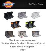 Dickies Men's Dri-Tech Essential Moisture Control Crew Socks (6 & 12 Pairs) - Image 5