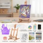 Falling in Art 46 Pcs Acrylic Paint Set with Table Easel, Art Painting Kit with Acrylic Paints, Canvas Panels, Paintbrushes, Canvas Supplies Kit for Kids, Adults, Beginners, and Artists, Purple - Image 5