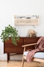 Briful Fake Plants Indoor Artificial Potted Silk Plants Faux Watermelon Peperomia Trailing Vine Plant for Home Office Livingroom Desk Shelf Mantle Decoration(Green/White - 1 Pack) - Image 4