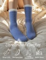 TEHOOK Warm & Cozy Gifts for Women, Stocking Stuufers, Fluffy Fuzzy Plush Sleeping Slipper Socks - Soft Warm Fabric - Image 5