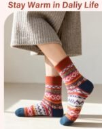 Loritta Wool Socks for Women Warm Winter Socks Knit Crew Calf Hiking Boot Sock Stocking Stuffers Gifts - Image 7