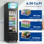 BODEGACOOLER Beverage Refrigerator and Cooler, 6.34 Cu. Ft Commercial Refrigerators for Drink, Beer, Tall Commercial Cooler for Beer, Soda, Single Door Display fridge - Image 3