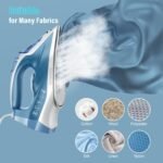 Steam Iron for Clothes Fast Heating, 1200W Iron with Non-Stick Ceramic Soleplate, Self-Cleaning, Burst of Steam, Spray Mist, 7.03oz Water Tank Ironing Clothes for Home, Blue - Image 6