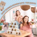 Hoolerry 30 Pcs Baby Shower Favors Bear Candles Favors with Handmade Mini 30 Boxes Bear Shaped Candles Bulk for Baby Shower Boys Girls Wedding Gender Reveal Party Guest(White, Brown) - Image 4