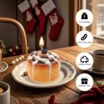 Cinnamon Roll Candle Food Shaped Cinnamon Scented Candles Unique Candle Gifts for Women Men Ideal for Fall, Home Decorations - Image 4