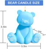 MWC Bear Candles for Gifts Candles Handmade Bear Shaped for Baby Shower Boys Girls Wedding Gender Reveal Party Guest Blue by Carmen Quintero - Image 3
