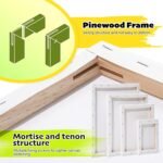 12 Pack Canvas for Painting with 11x14, 9 x12, 8x10, 5x7 (3 of Each) Blank Primed Stretched Canvases for Oil, Acrylic & Others, Multi Size Set for Artist, Student and Beginners - Image 6