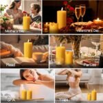 3 Pack Natural Beeswax Pillar Candles,Handmade Pure Beeswax Rolled Candle-60 Hours Long Burning,Honeycomb Bees Wax Candles for Home, Prayer,Dripless Smokeless Unscented Pillar Candle 2x4in - Image 9