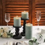 3x4 Inch Sage Green Pillar Candles - Set of 3, Unscented, Long Burning, Smokeless Dripless Candles for Spring Home Decor, Dinner Table, Bathroom, Rustic Decor - Image 7