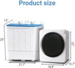 Portable Washer and Dryer Combo Set, 32 lbs Portable Clothes Dryers, 5 Drying Modes, 18 lbs Fully Automatic Washing Machine, Compact Washer and Dryer for Apartment, RV, Dorm - Image 3