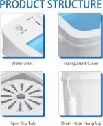 Portable Washer and Dryer Combo Set, 32 lbs Portable Clothes Dryers, 5 Drying Modes, 18 lbs Fully Automatic Washing Machine, Compact Washer and Dryer for Apartment, RV, Dorm - Image 8
