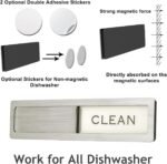 Dishwasher Magnet Clean Dirty Sign, Premium Stainless Steel Black and White Non-Scratch/Kitchen Decor/Easy to Read & Slide/Strong Magnetism Housework Indicator (Black White) - Image 6