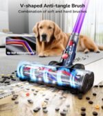 Cordless Vacuum Cleaner, 600W 50Kpa 70 Mins Vacuum Cleaners for Home, Self-Standing Stick Vacuum with Touch Screen, Wall Dock, Anti-Tangle Rechargeable Vacuum for Pet Hair Carpet Hardwood Floor - Image 5
