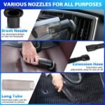 THINKWORK Car Cleaning Kit, Car Vacuum Kit, Gray Car Interior Detailing Kit with 8000PA High Power Vacuum, Including 7Pcs Detailing Brush Set and Bag - Image 4