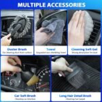 THINKWORK Car Cleaning Kit, Car Vacuum Kit, Gray Car Interior Detailing Kit with 8000PA High Power Vacuum, Including 7Pcs Detailing Brush Set and Bag - Image 7