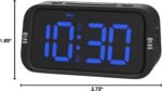 Digital Dual Alarm Clock for Bedroom, Easy to Set, 0-100% Dimmer, USB Charger, 5 Sounds Adjustable Volume, Weekday/Weekend Mode, Snooze, 12/24Hr, Battery Backup, Compact for Bedside(Blue) - Image 10