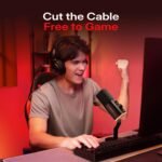 MAONO PD100W Wireless/USB Microphone, PC Gaming Mic with One-Click Noise Reduction,Mute Button,Custom RGB, 3.5mm Headphone Jack, Desktop Dynamic Streaming Mic for Recording,Podcasting, Black - Image 3