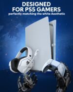 NUBWO Wireless Gaming Headset with Mic for Ps5 Ps4 PC, Zero Interference, 100-Hour Battery All-Day Play, 23ms Sync​ for Fortnite & Call of Duty/FPS Gamers, Triple Mode All Devices Compatible - White - Image 3