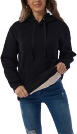Haellun Womens Casual Winter Warm Fleece Sherpa Lined Pullover Hooded Sweatshirt - Image 3