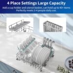 AIRMSEN Portable Countertop Dishwashers, 5 Washing Programs Mini Dishwashers with 5 L Built-in Water Tank and Double-layered Glass Door, No Hookup Needed for Home, Apartments & RVs - Image 10