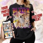 Custom Bootleg Rap Tee Shirt for Women & Men - Custom Face & Photo Picture Shirt Gift Idea for Couples, Family & Friends - Image 4