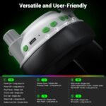 Wireless Gaming Headset with Noise Canceling Microphone for PC, PS5, PS4, Switch, Mac，2.4 GHz Wireless & Bluetooth 5.4 Gaming Headphones, Cool RGB Lighting, 40Hr Battery, 50mm Drivers(Pure White) - Image 6